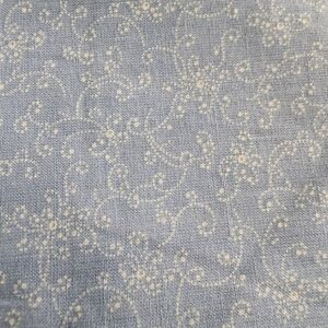 Light Blue Cotton Fabric with White Design- 1/2 yard by 42 inches Width